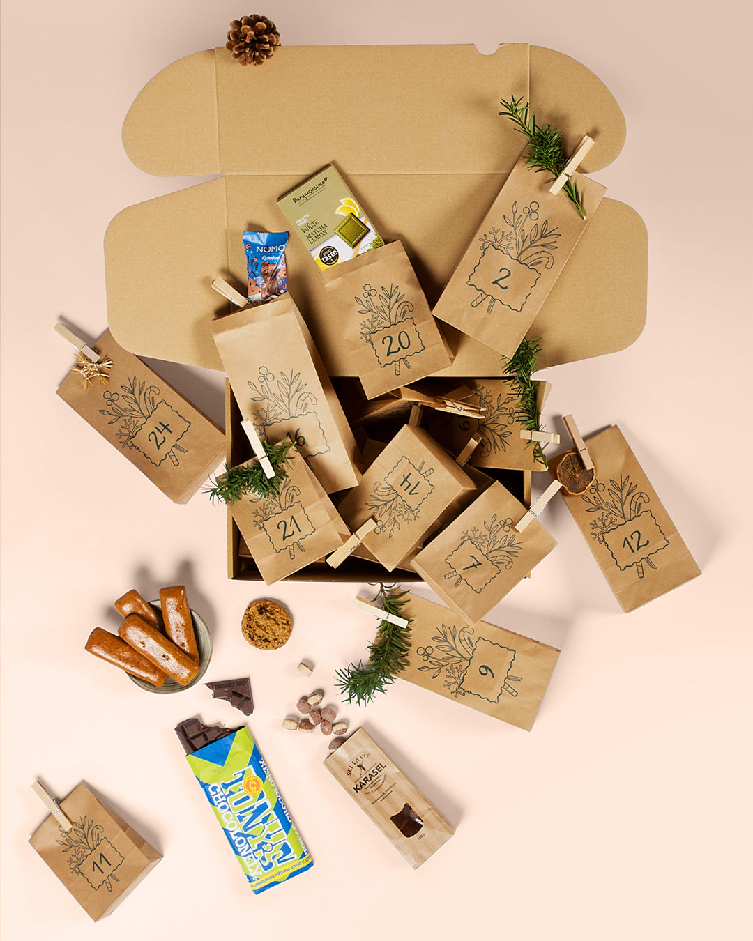 Schokoladen Adventskalender mit Inhalt Beispiel