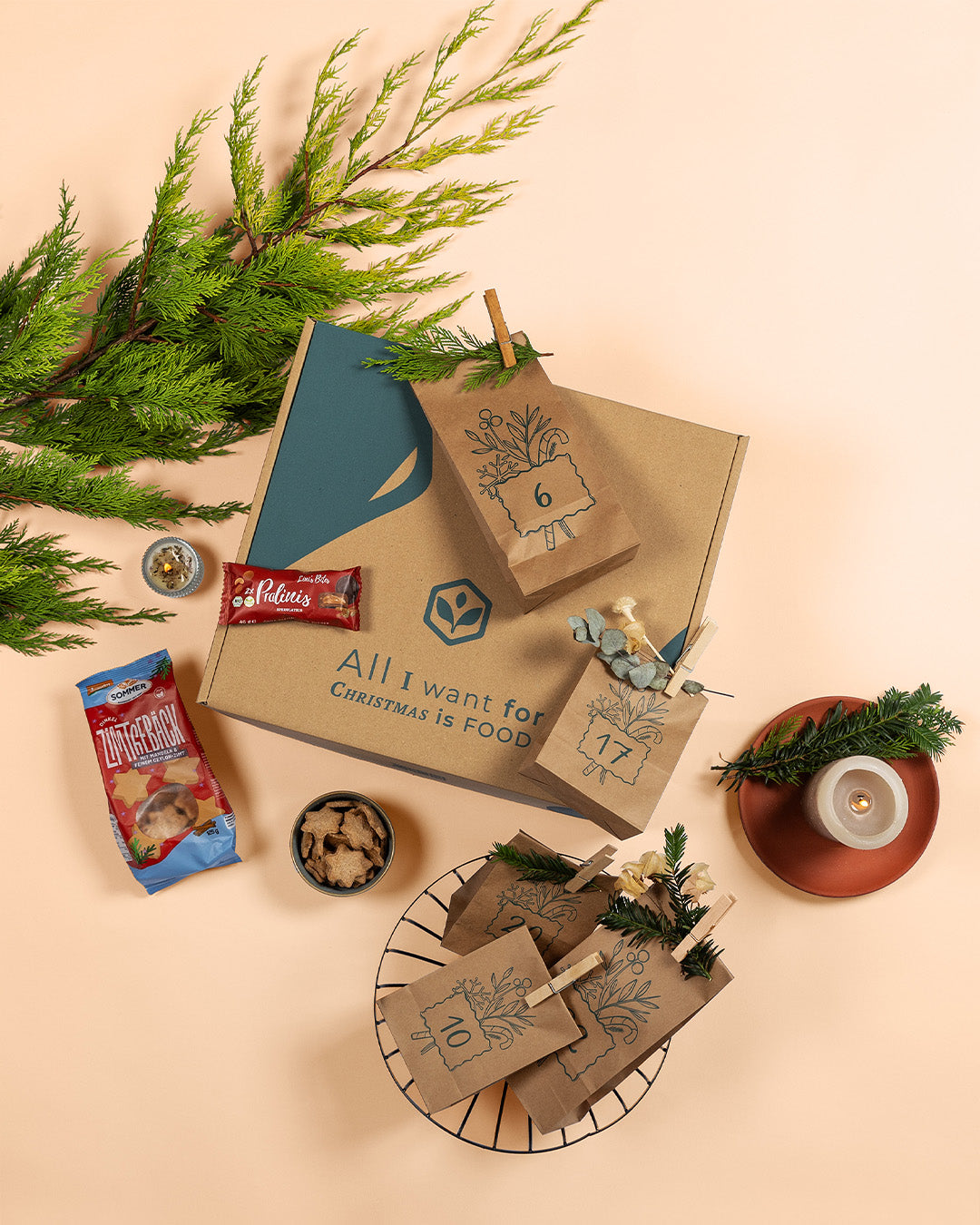 Snack und Suessigkeiten Adventskalender vegan
