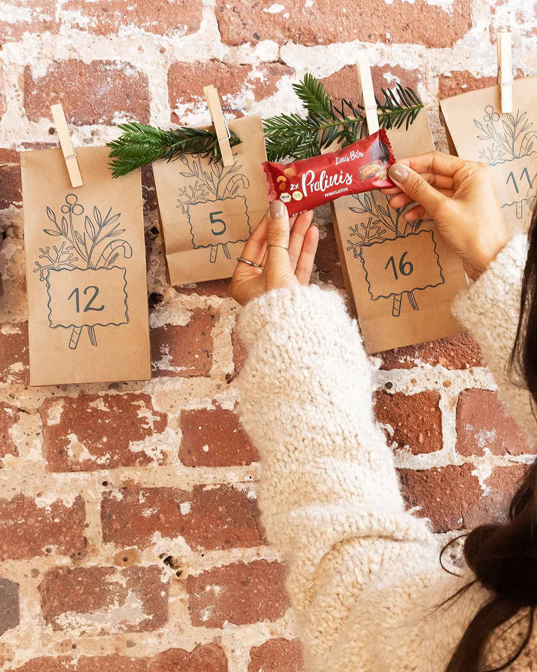 Veganer Süßigkeiten und Snack Adventskalender wiederverwenbar