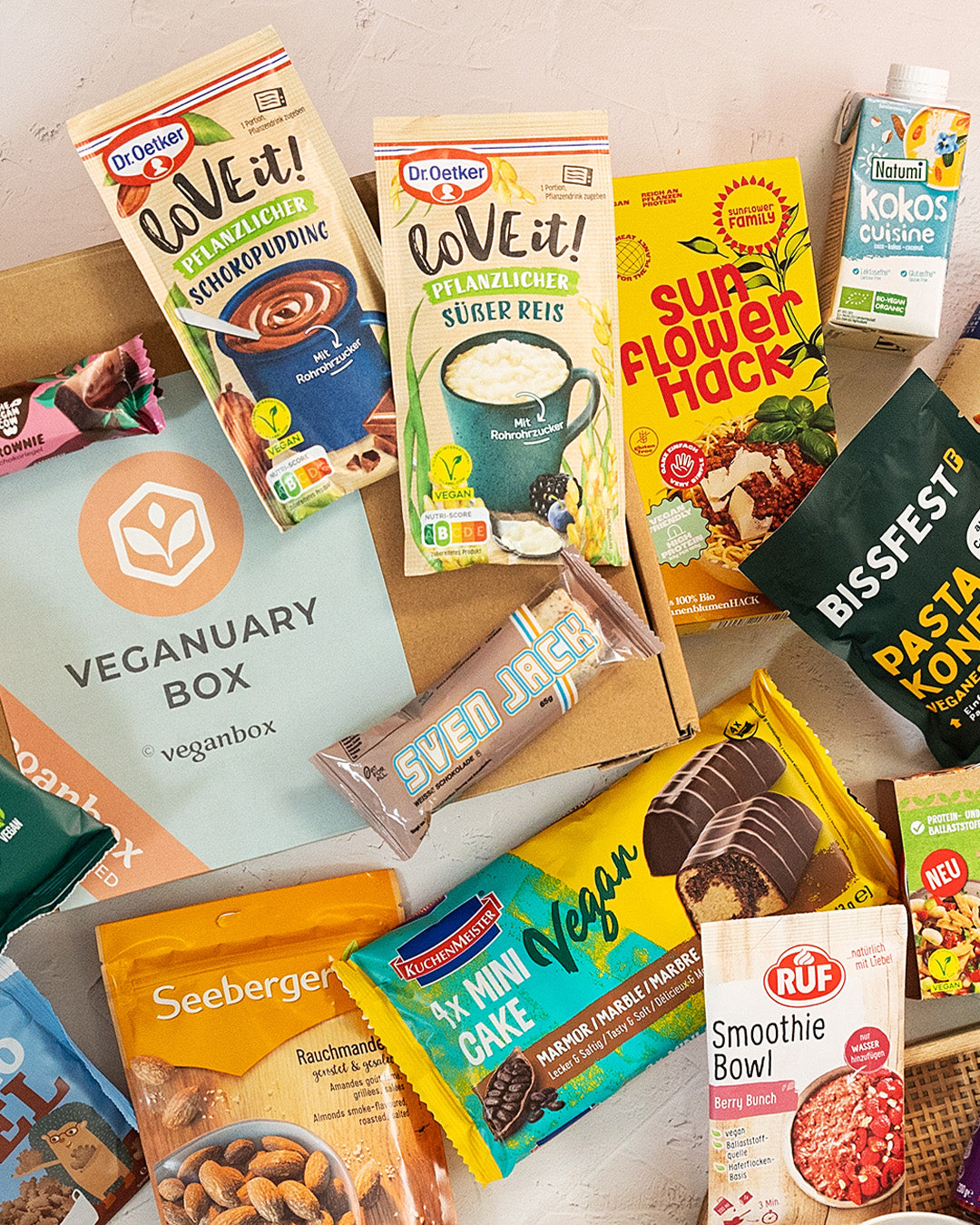 Produkte in der Veganuary Box 